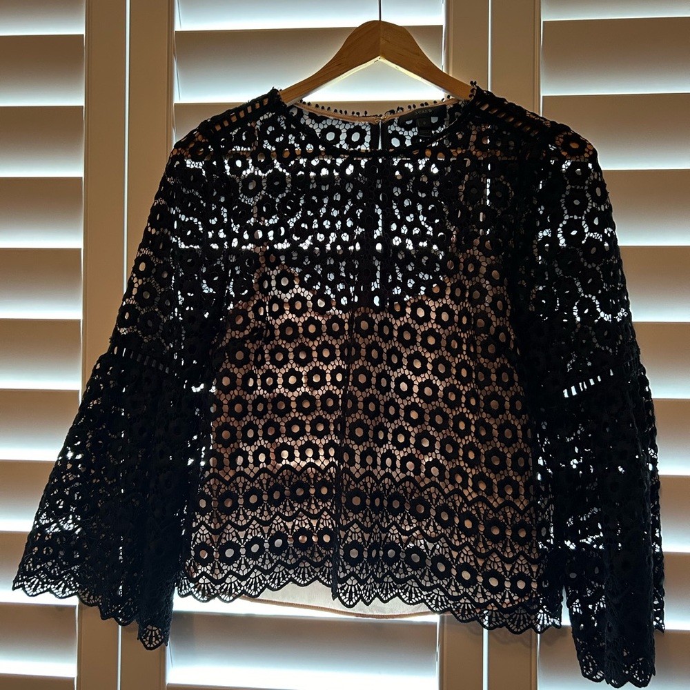 J. Crew black lace top with camisole